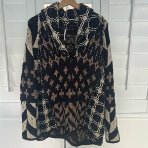Boho knit patterned cardigan